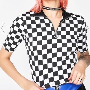 Dolls Kill Current Mood Checkered Top